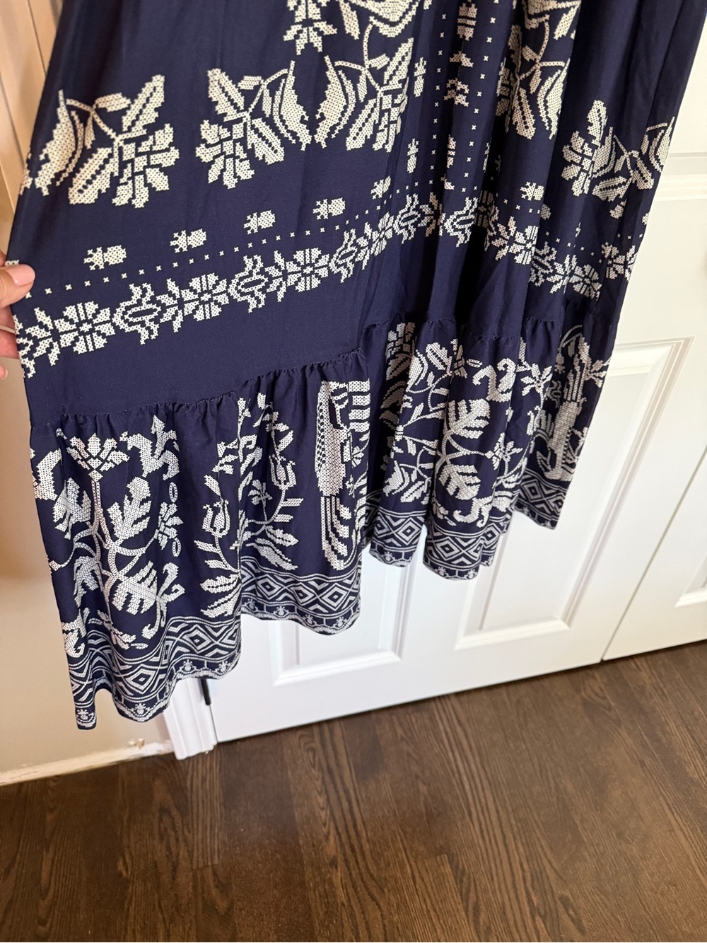 FARM Rio Navy Maxi Dress with White Floral Embroidery - Picture 4 of 4